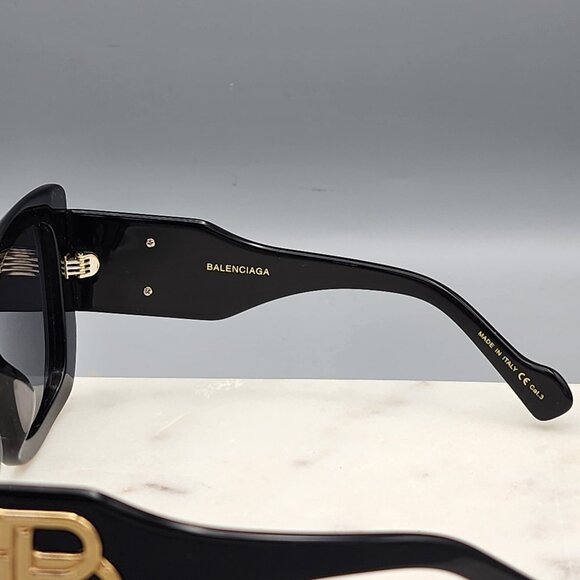 BALENCIAGA BB0069S 001 Women\'s Black Oversized Square Sunglasses 53-23 145 main image 8